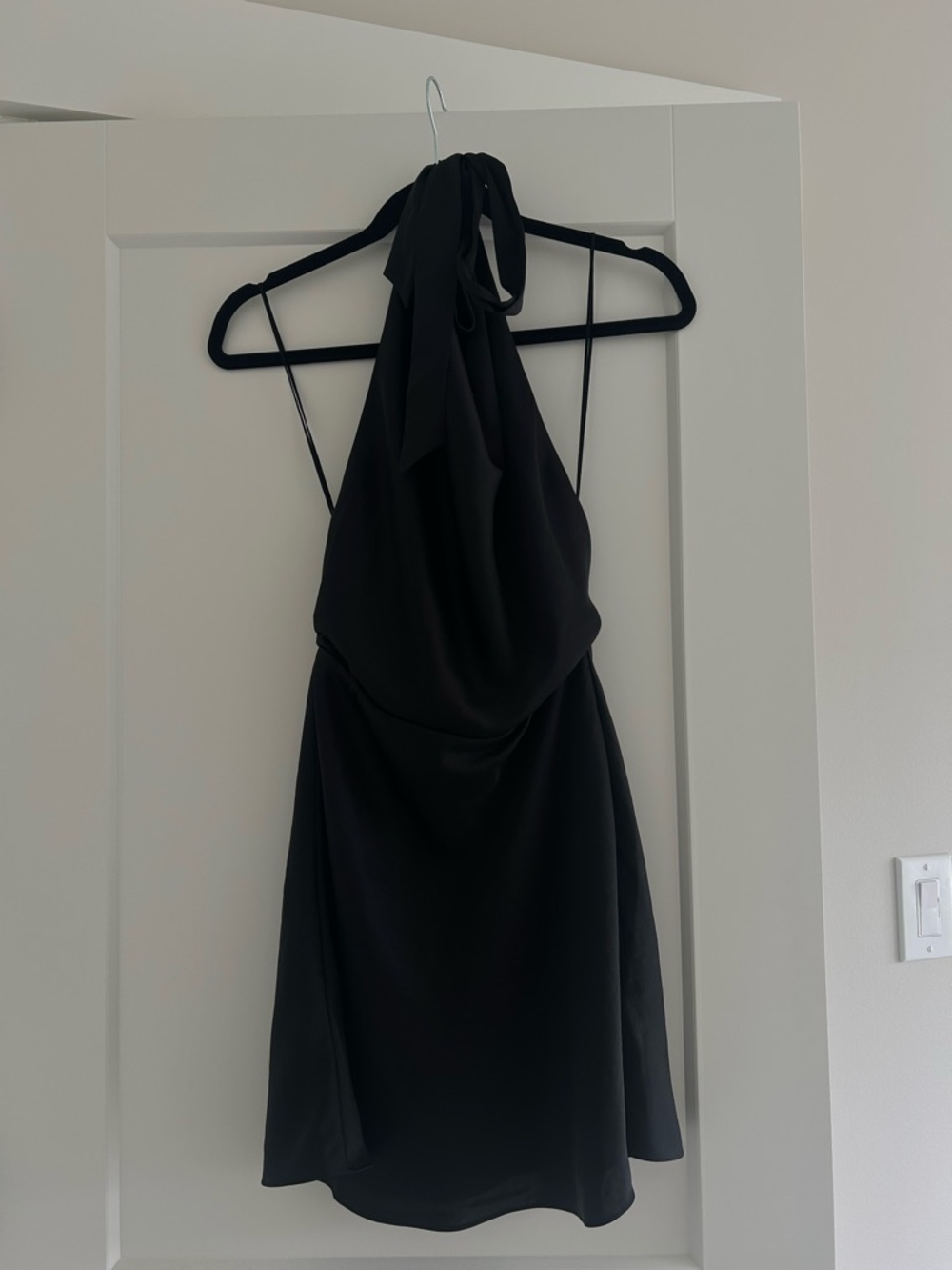 Aritzia Black Halter Neck Satin Dress - Women
